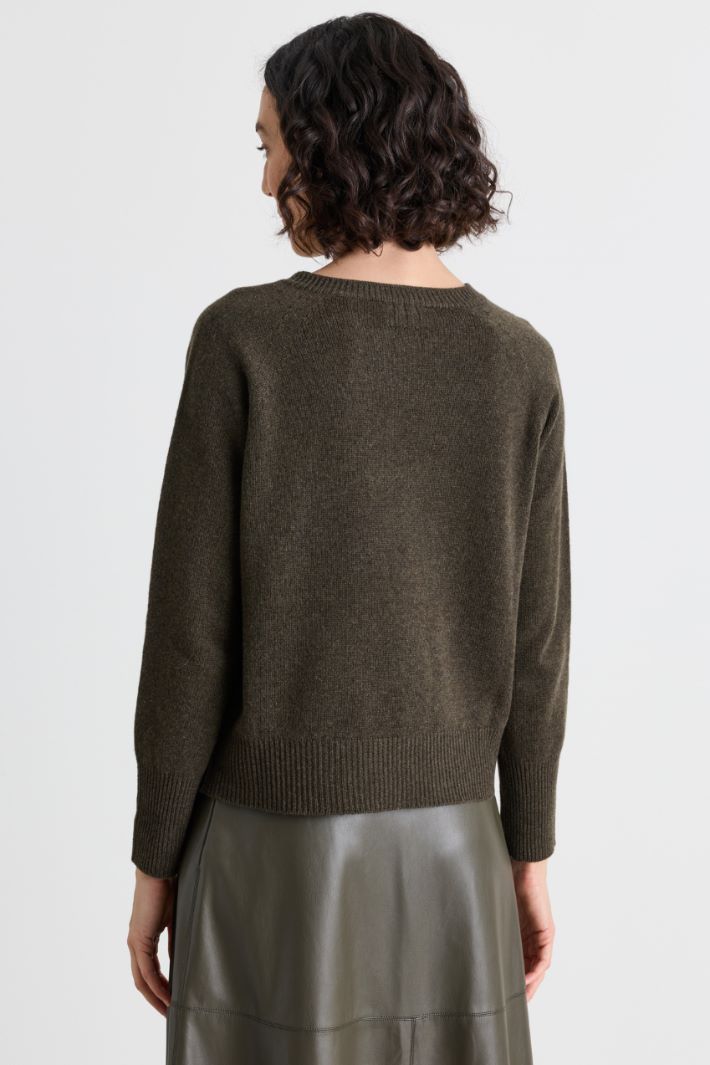 Raglan-sleeve jumper - GREY - Intrend - 4