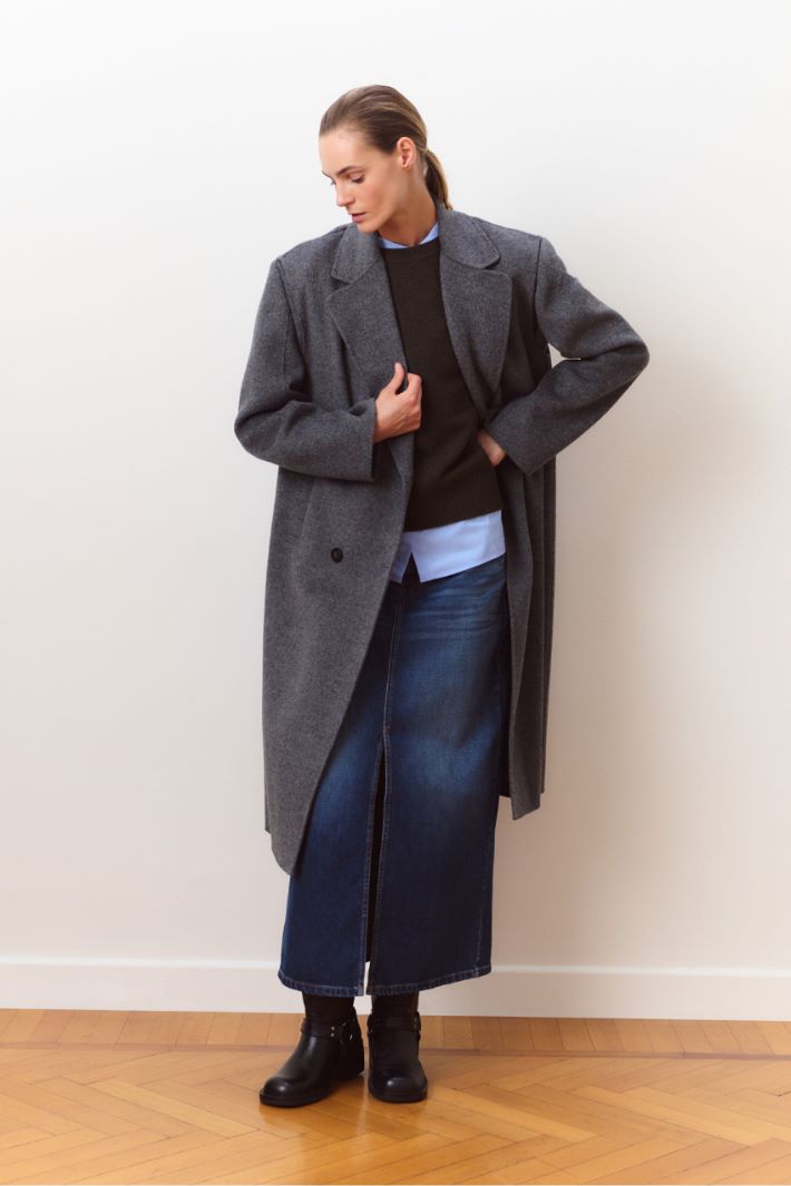 Raglan-sleeve jumper - GREY - Intrend - 5