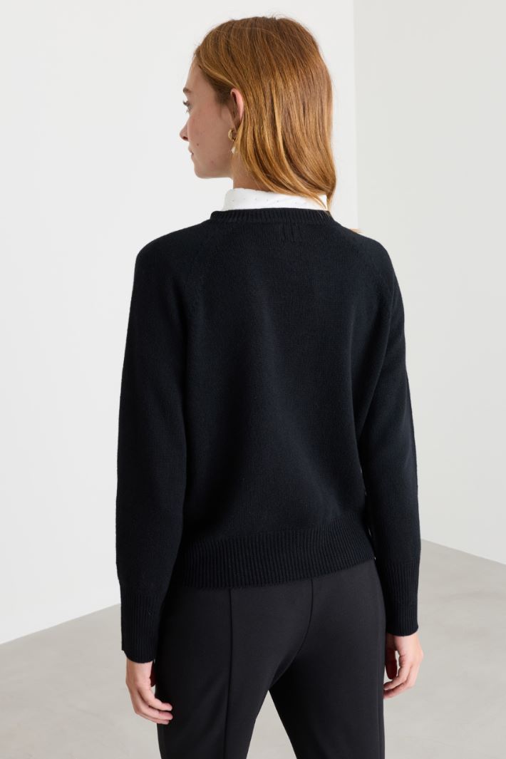 Maglia con maniche raglan - NERO - Intrend - 4
