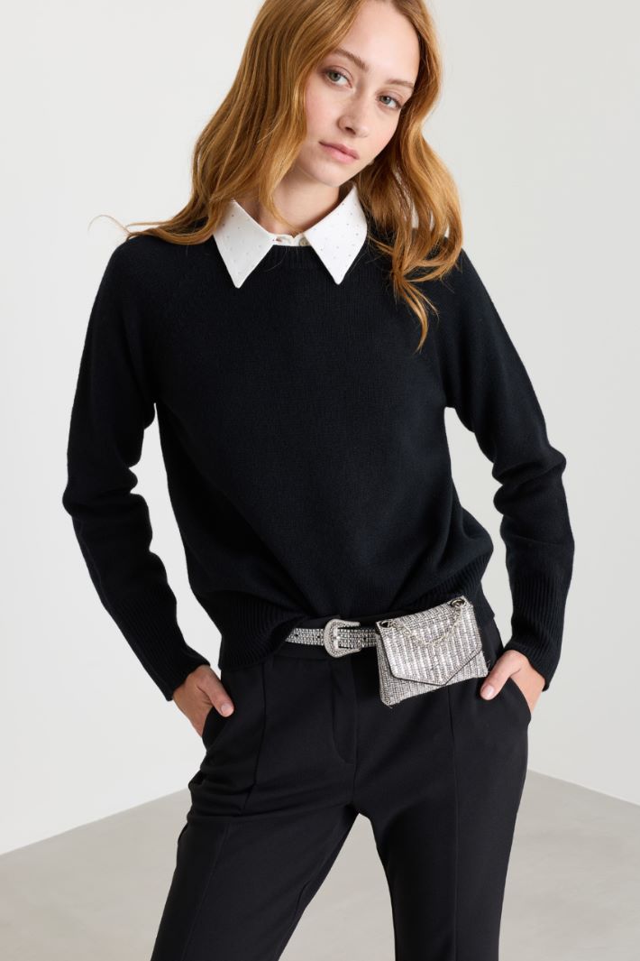 Maglia con maniche raglan - NERO - Intrend - 2