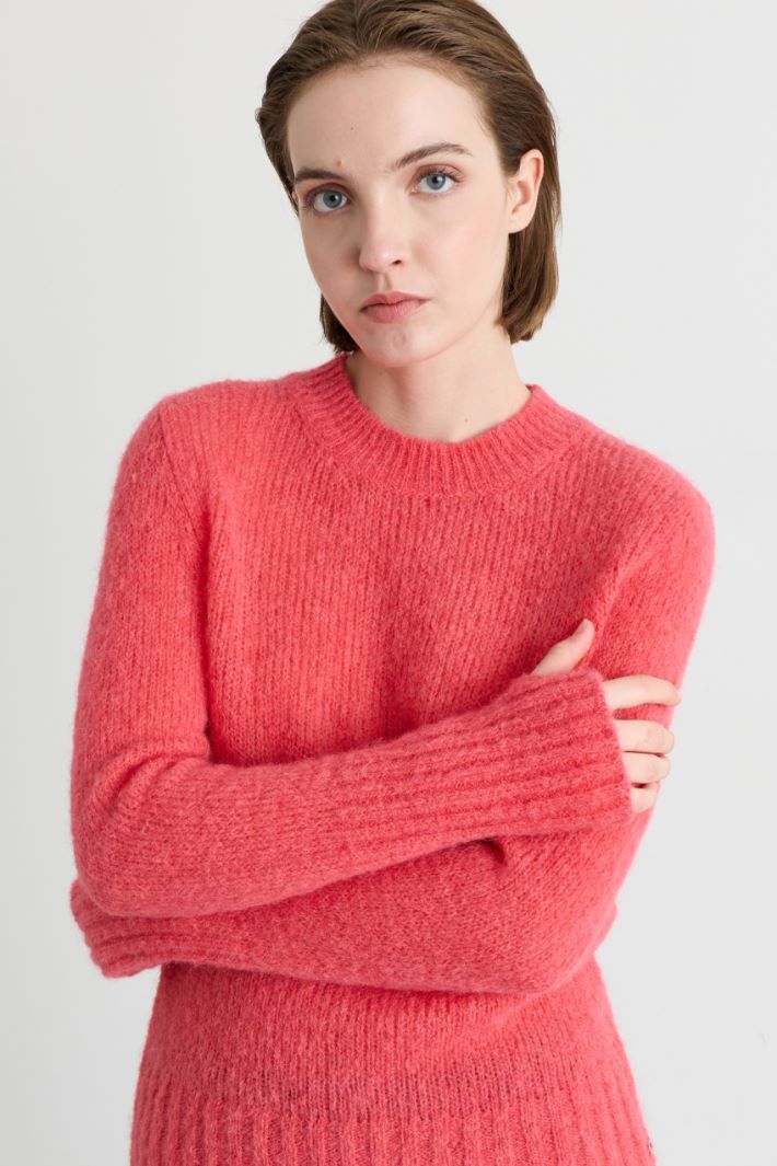 Extra-long sleeve jumper - PINK - Intrend - 3