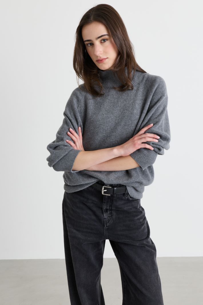Maglia con collo alto - GRIGIO - Intrend - 2