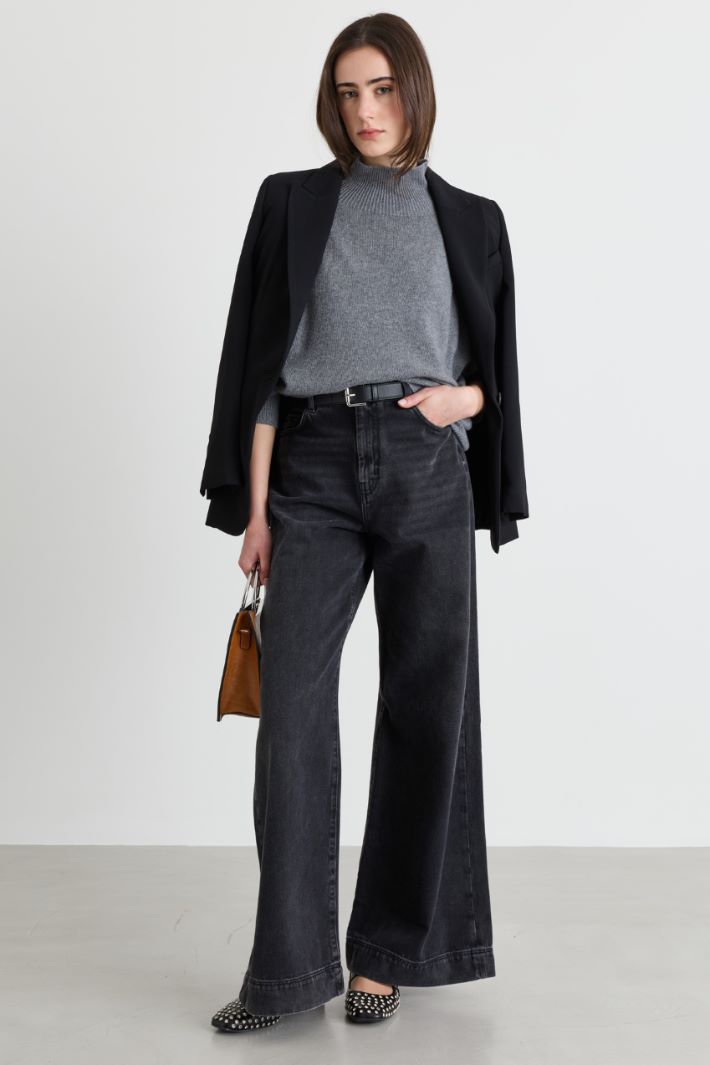 Maglia con collo alto - GRIGIO - Intrend