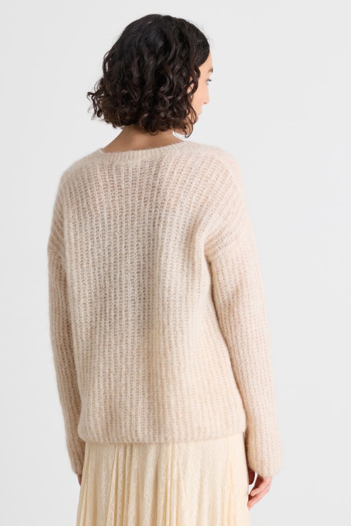 Fisherman's rib jumper - WHITE - Intrend - 4