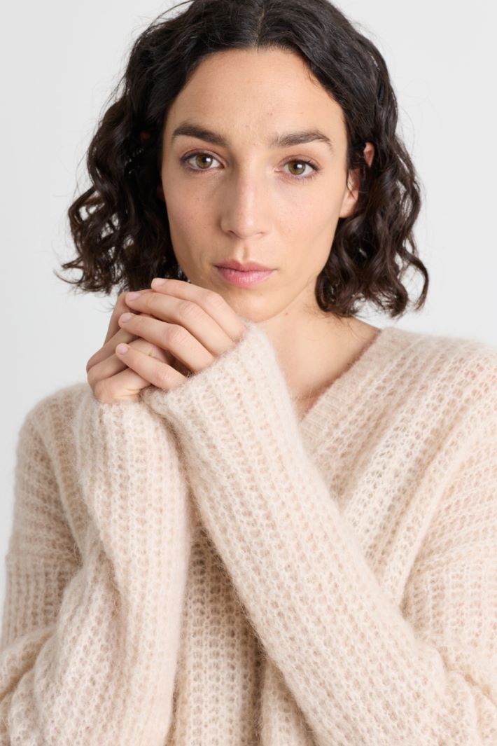 Fisherman's rib jumper - WHITE - Intrend - 3
