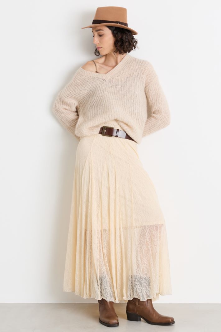 Fisherman's rib jumper - WHITE - Intrend