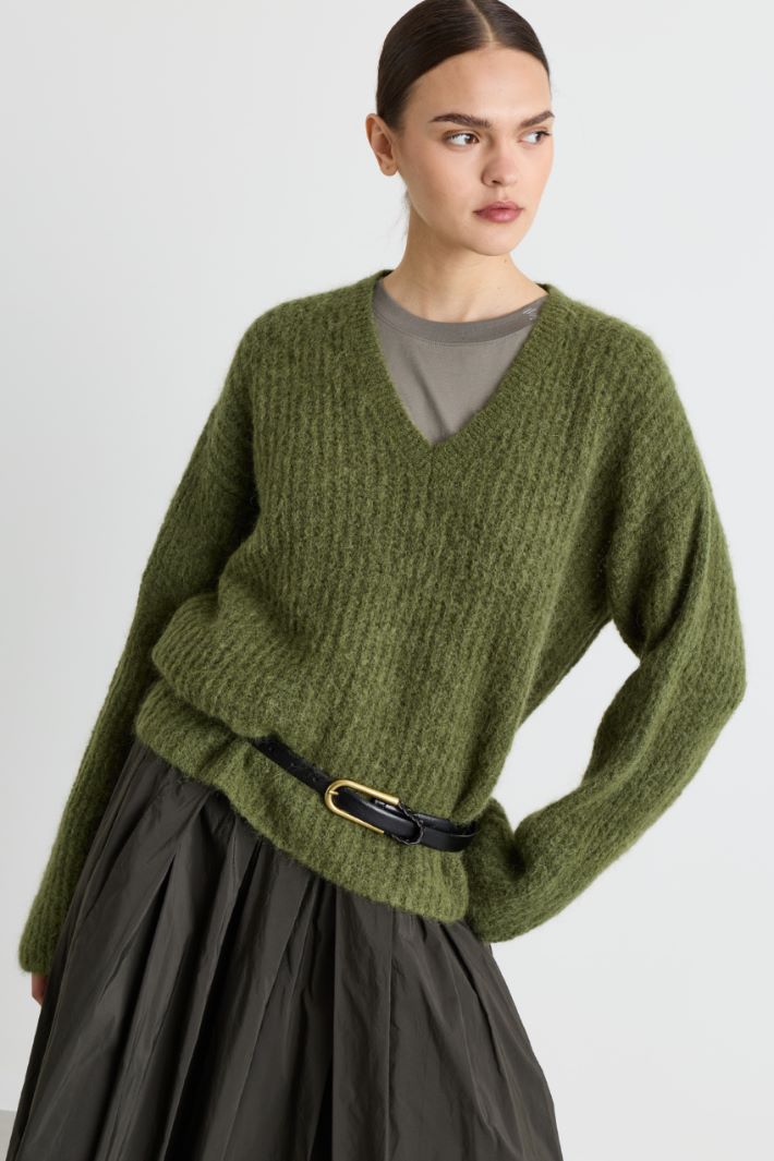 Maglia a coste inglesi - VERDE - Intrend - 2