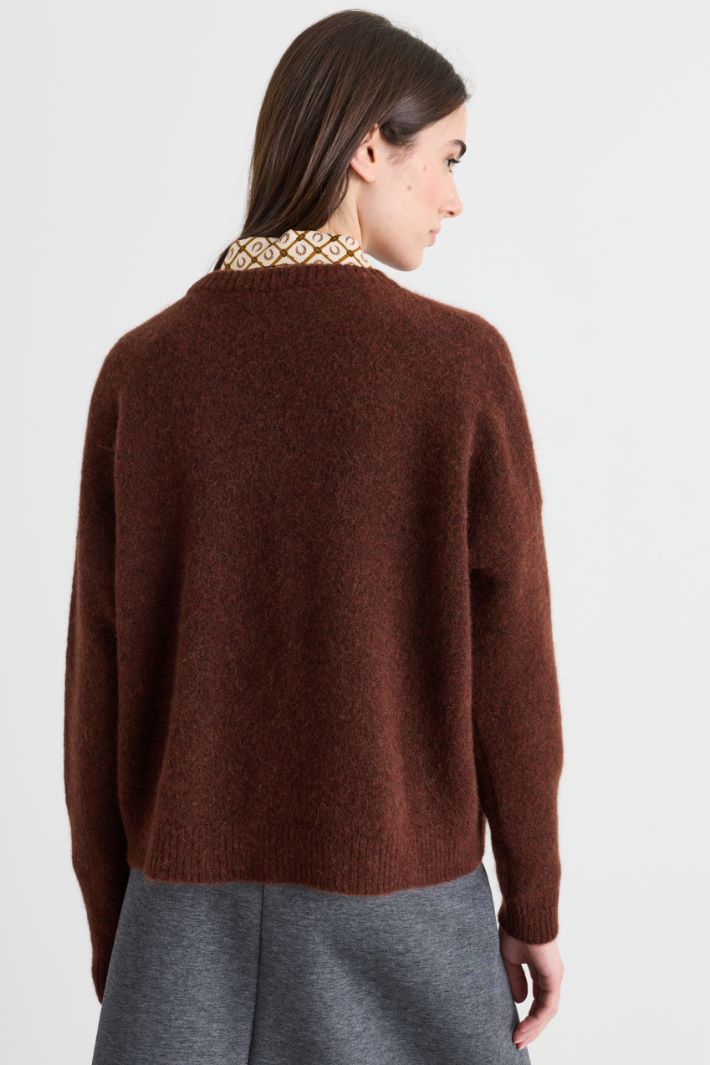 Pullover mit überschnittenen Schultern - BRAUN - Intrend - 4