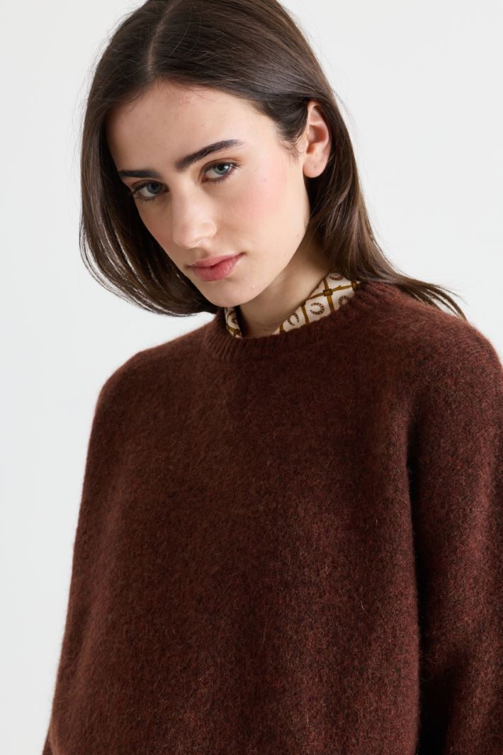 Pullover mit überschnittenen Schultern - BRAUN - Intrend - 3