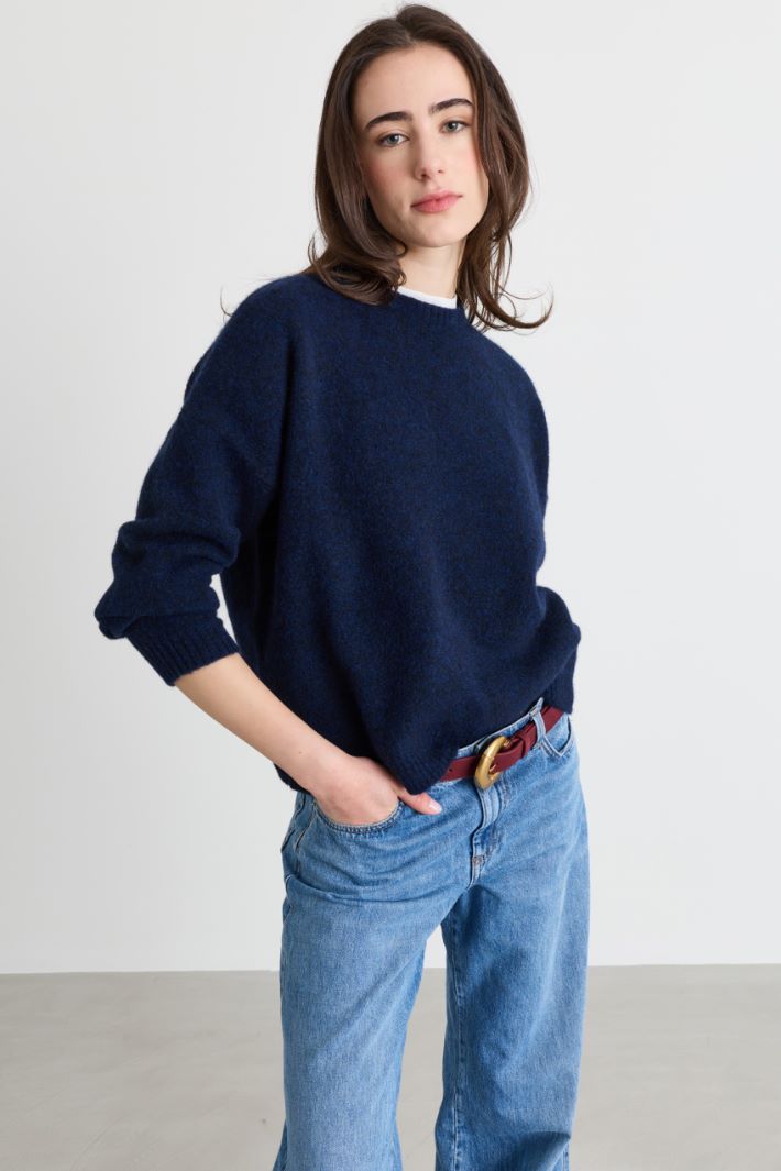 Dropped-shoulder jumper - BLUE - Intrend - 2