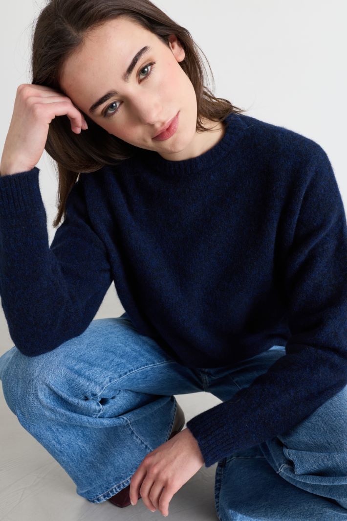 Dropped-shoulder jumper - BLUE - Intrend - 3