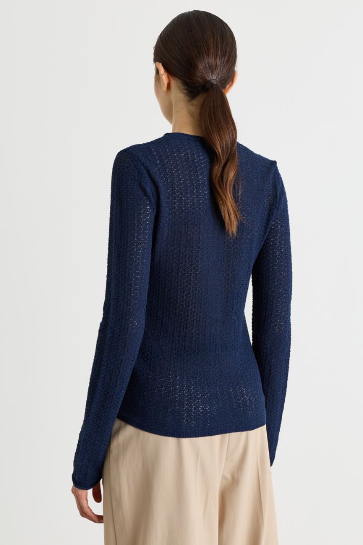 Maglia a punto pizzo - BLU - Intrend - 4