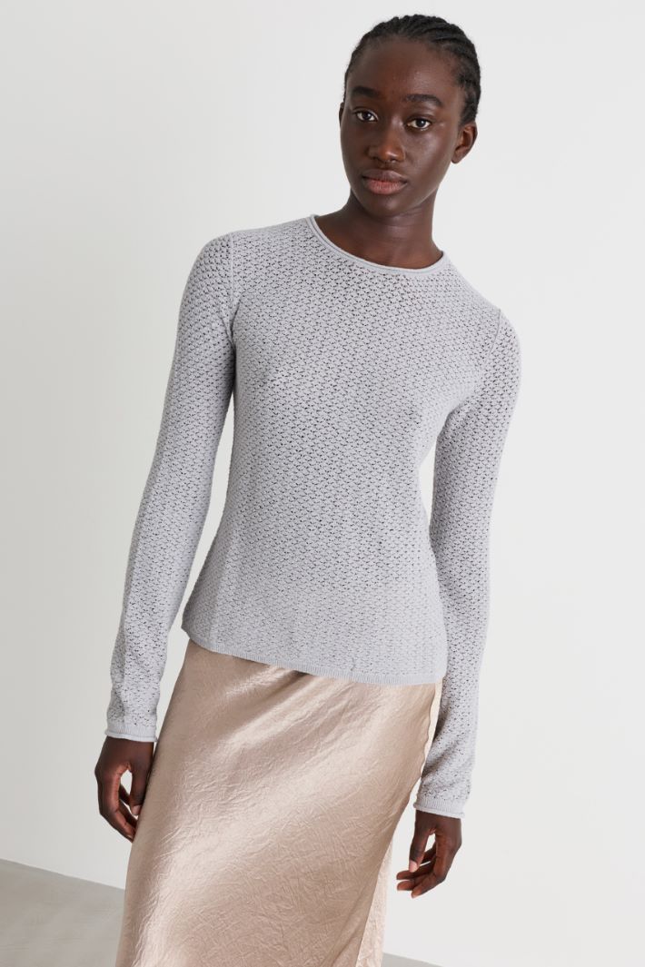 Maglia a punto pizzo - GRIGIO - Intrend - 2