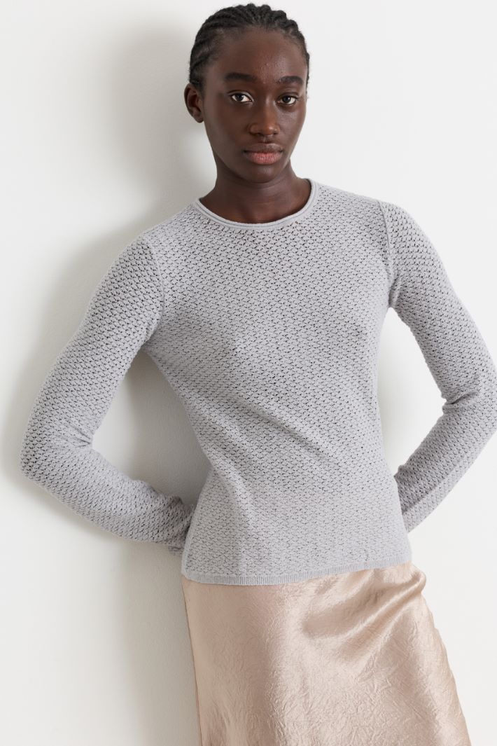 Maglia a punto pizzo - GRIGIO - Intrend - 3