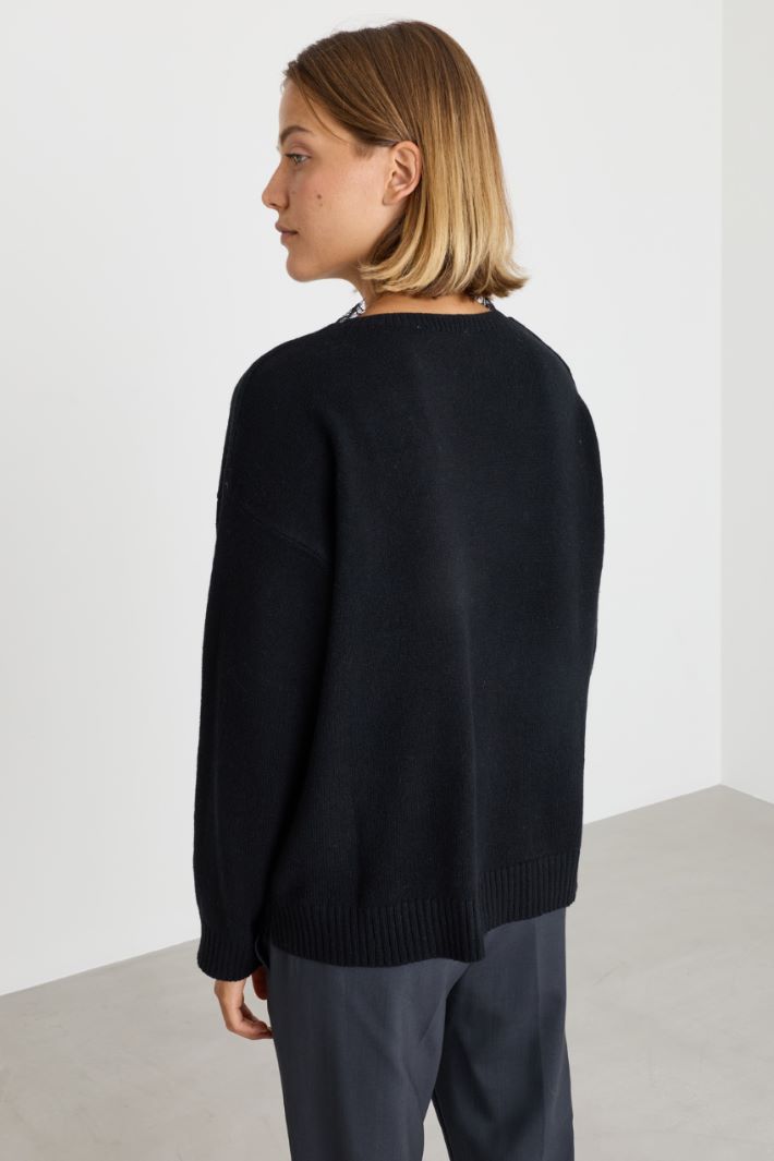 Maglia con dettagli in pizzo - NERO - Intrend - 4
