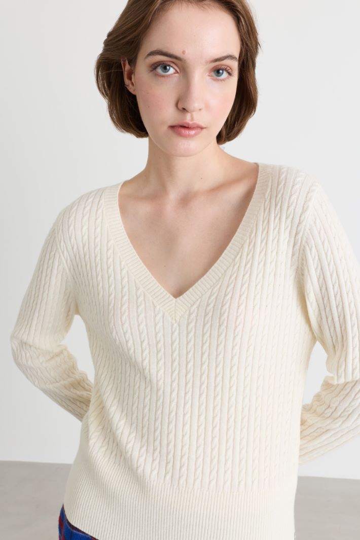 Pull torsadé - BLANC - Intrend - 3