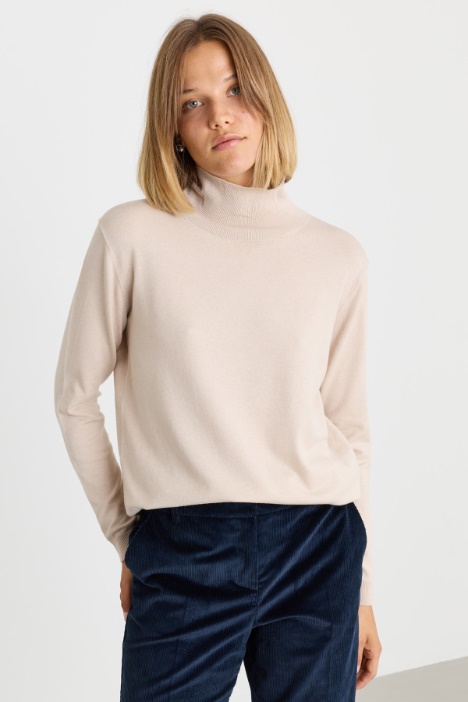 Ribbed-trim roll-neck - Intrend
