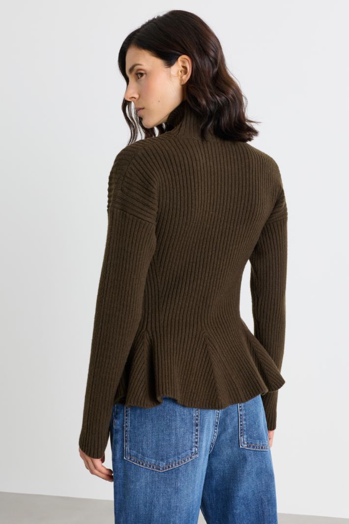 Peplum polo neck - GREEN - Intrend - 4