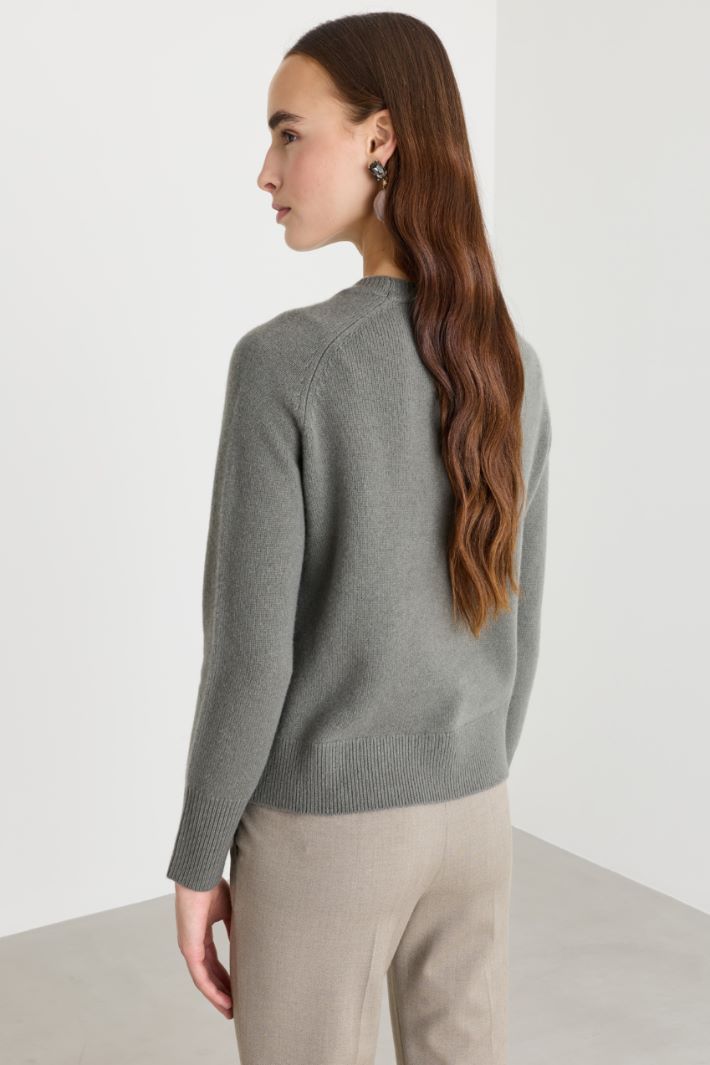 Wool and Cashmere Jumper - GREEN - Intrend - 4
