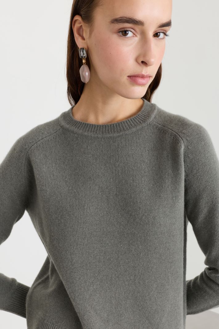 Wool and Cashmere Jumper - GREEN - Intrend - 3