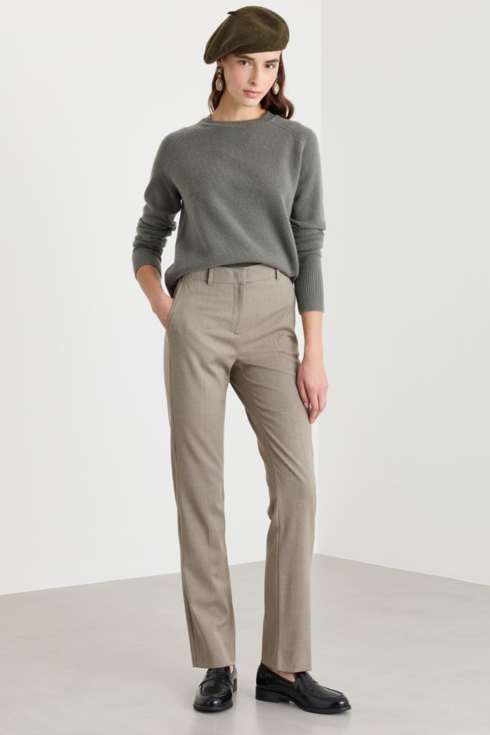 Wool and Cashmere Jumper - GREEN - Intrend