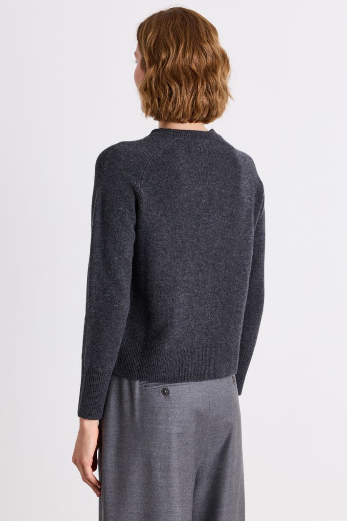 Wool and Cashmere Jumper - GREY - Intrend - 4