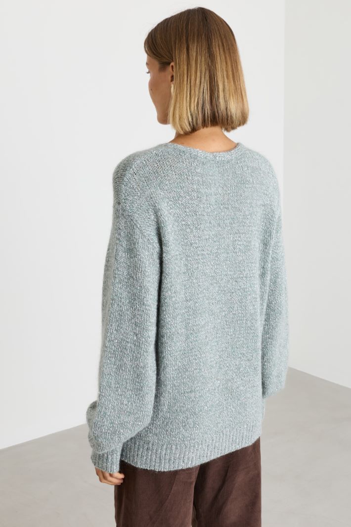 Maglia con micro-paillettes - VERDE - Intrend - 4