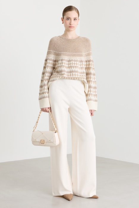 Jacquard-Pullover mit Pailletten - Intrend