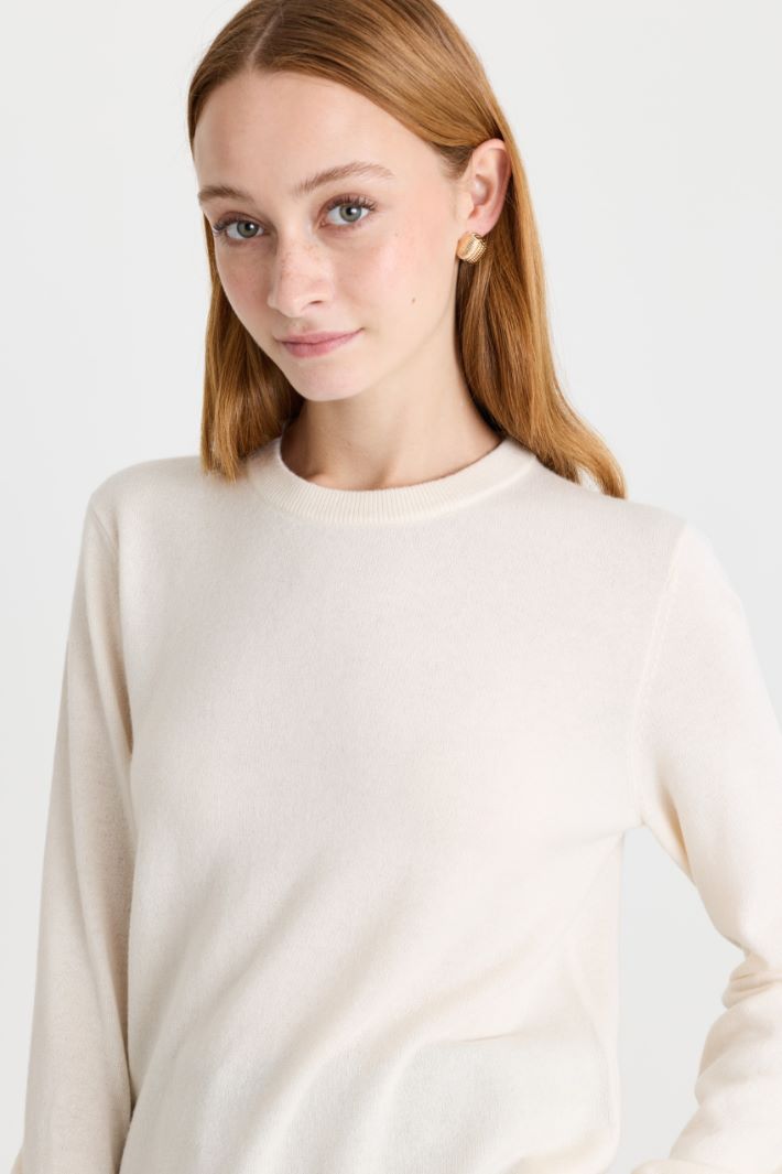 Maglia con scollo tondo - BIANCO - Intrend - 3