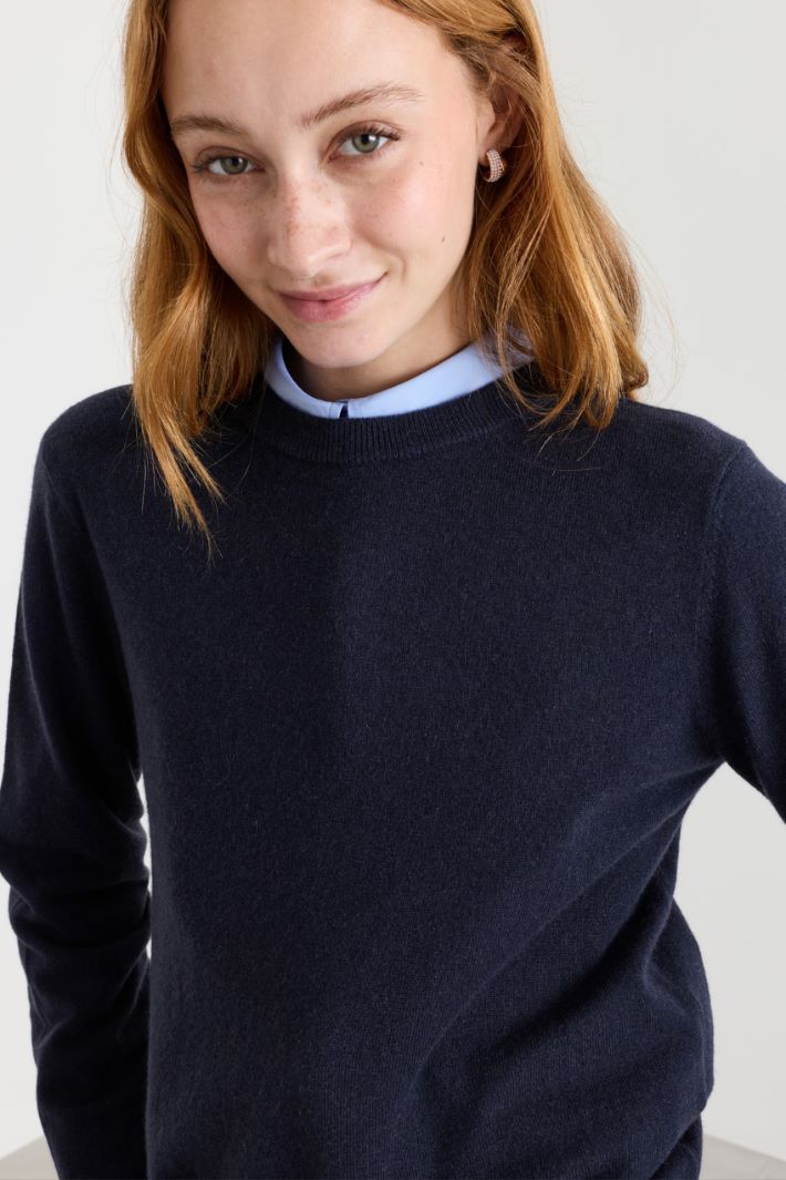 Maglia con scollo tondo - BLU - Intrend - 3