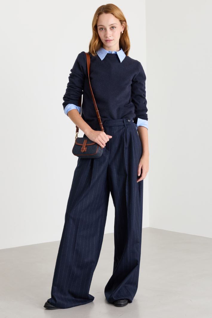 Maglia con scollo tondo - BLU - Intrend