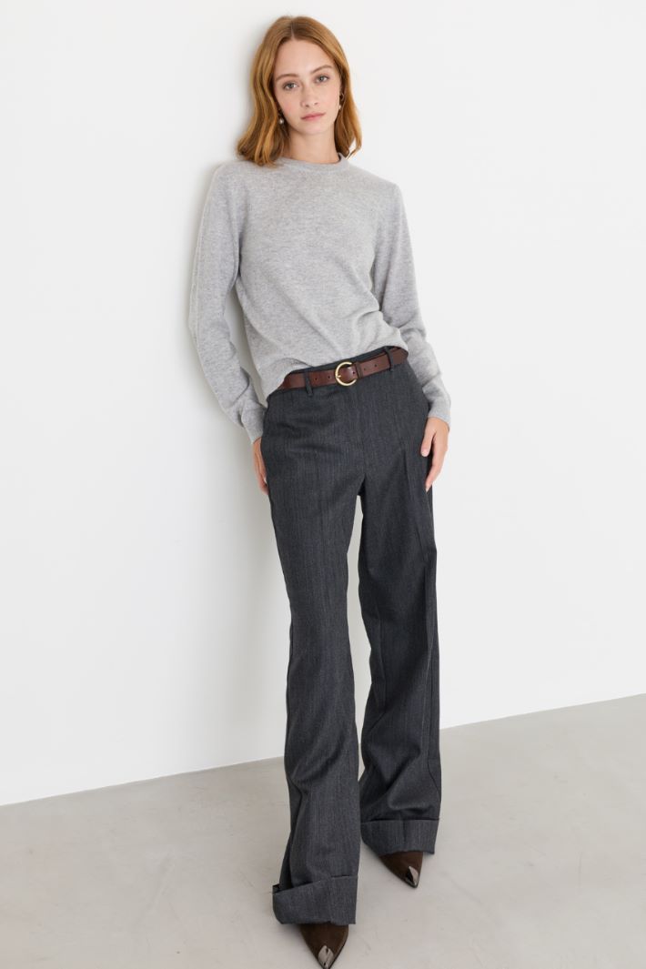 Maglia con scollo tondo - GRIGIO - Intrend