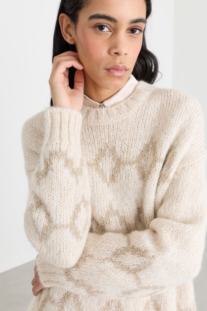 Jacquard jumper - BEIGE - Intrend - 3