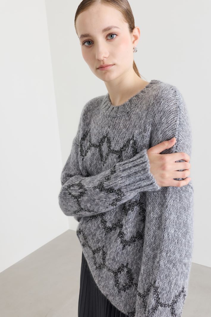Jacquard jumper - GREY - Intrend - 3