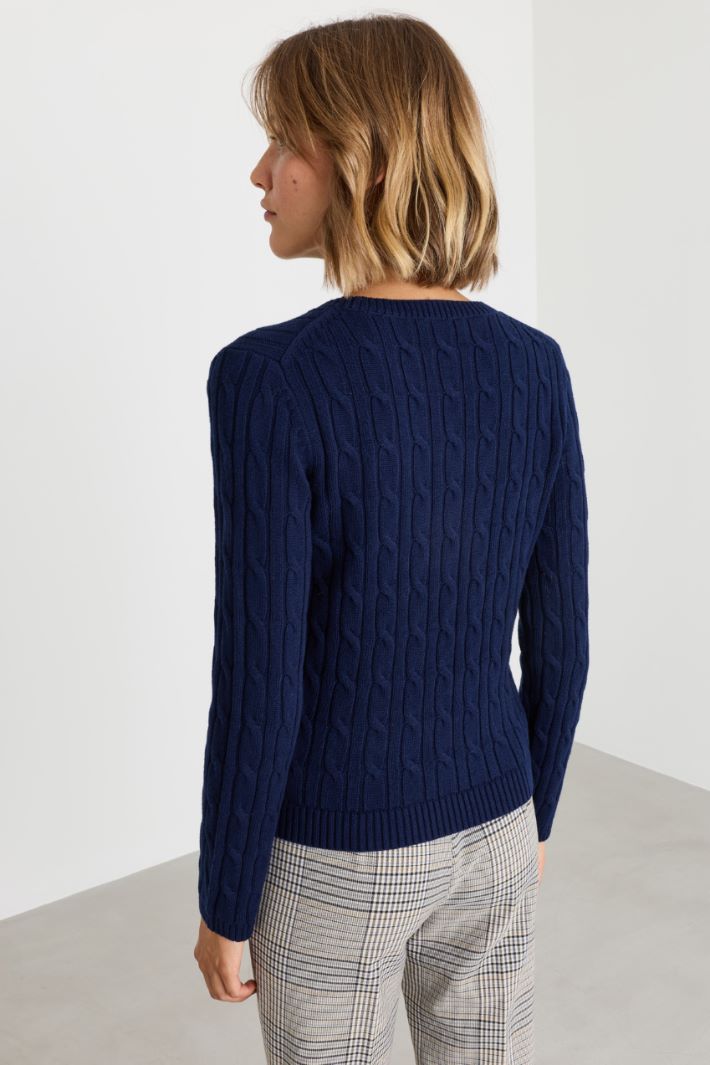 Maglia a trecce - BLU - Intrend - 4