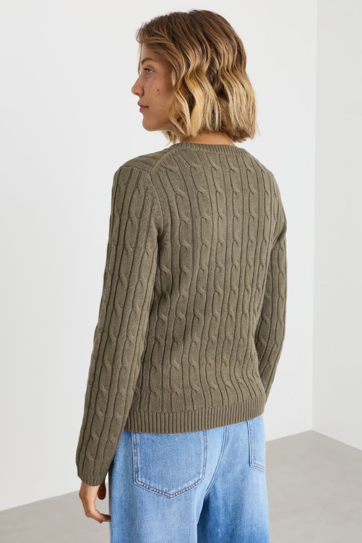 Maglia a trecce - VERDE - Intrend - 4