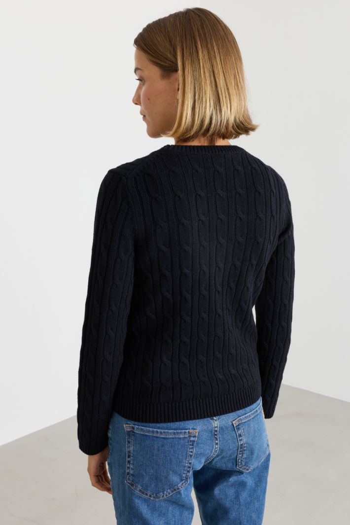 Maglia a trecce - NERO - Intrend - 4