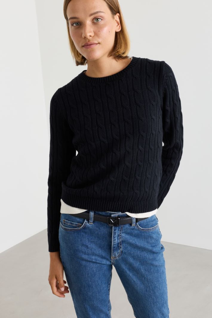 Maglia a trecce - NERO - Intrend - 2