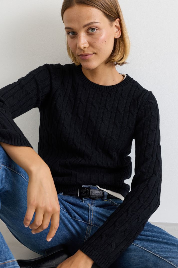 Maglia a trecce - NERO - Intrend - 3