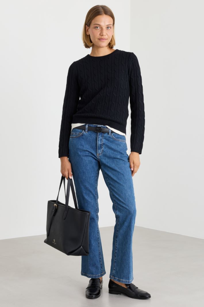 Maglia a trecce - NERO - Intrend