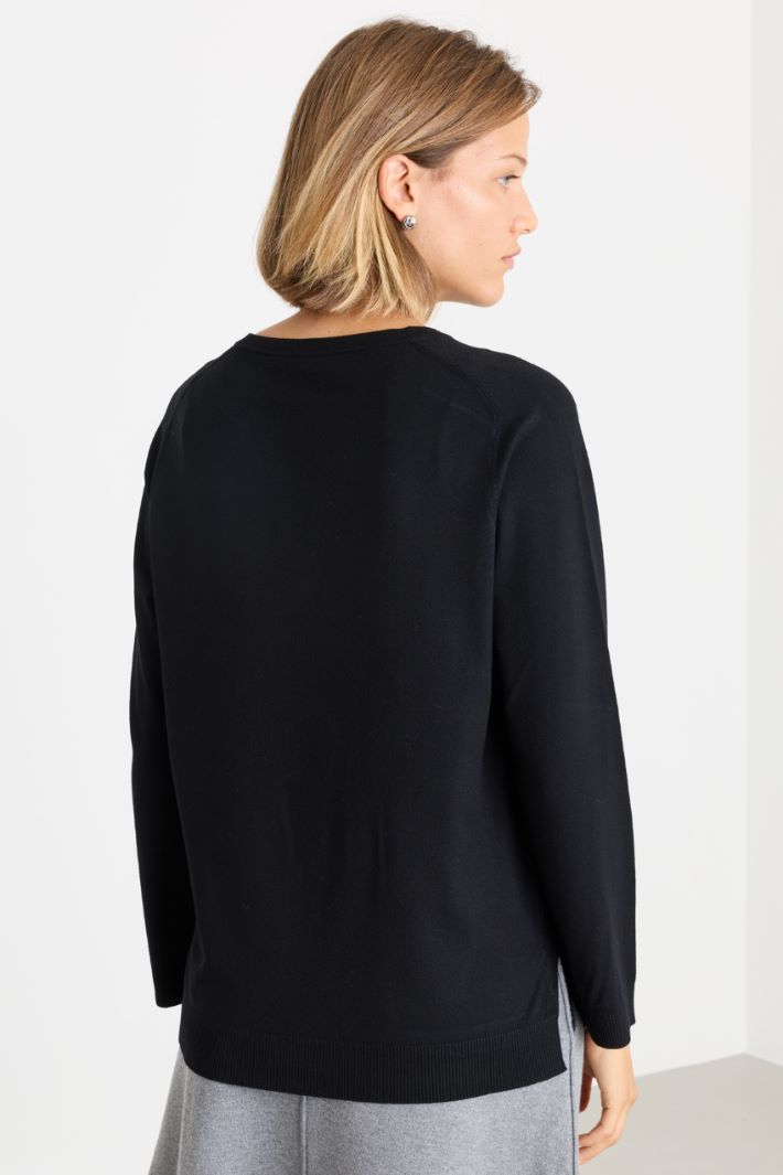 Maglia con manica raglan - NERO - Intrend - 4