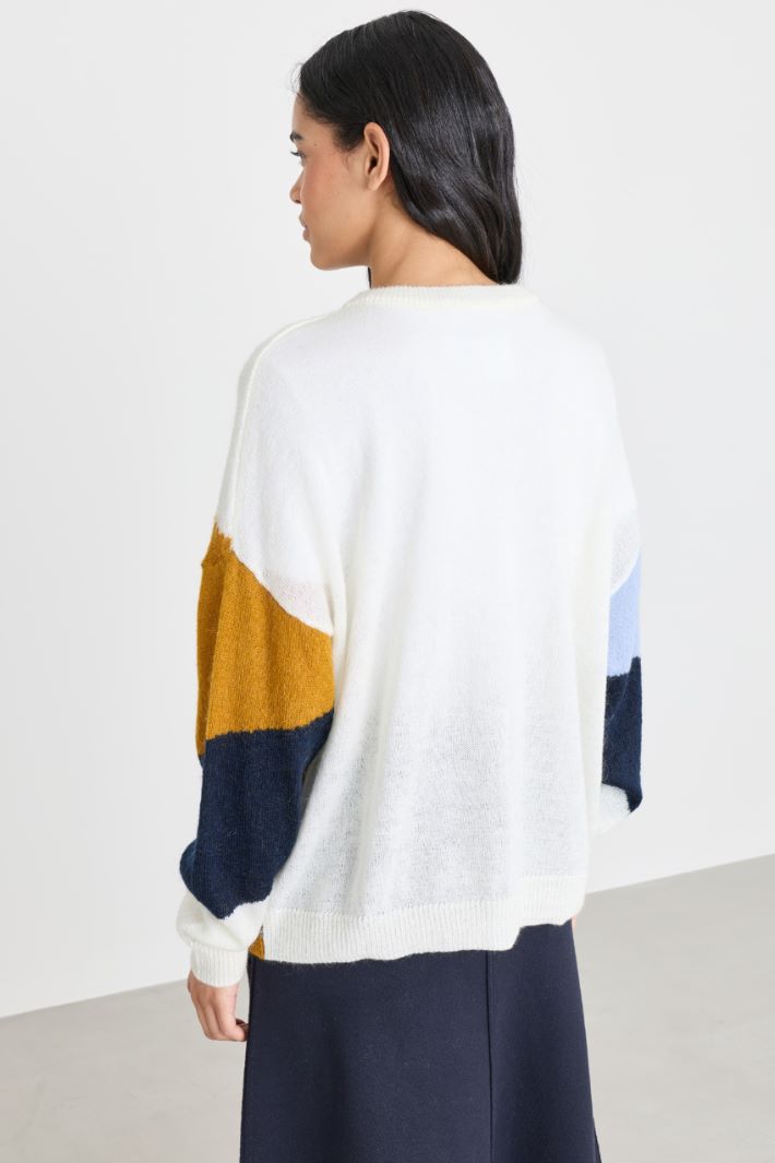 Maglia a intarsio jacquard - BIANCO - Intrend - 4
