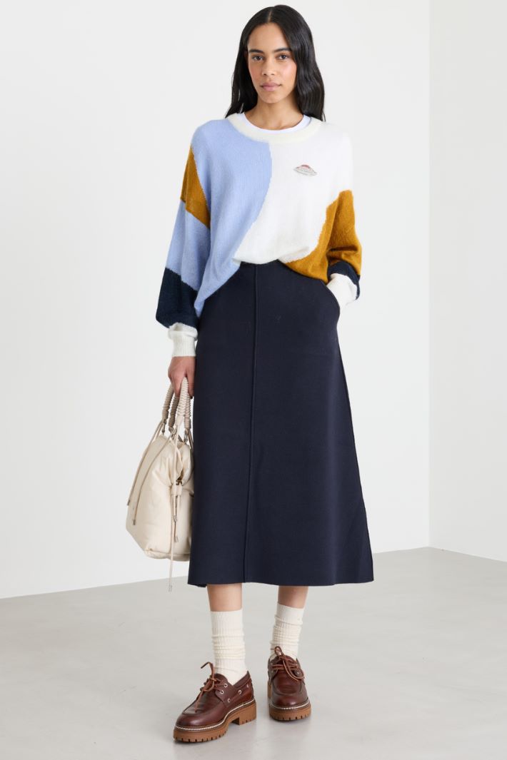 Intarsia jacquard jumper - WHITE - Intrend