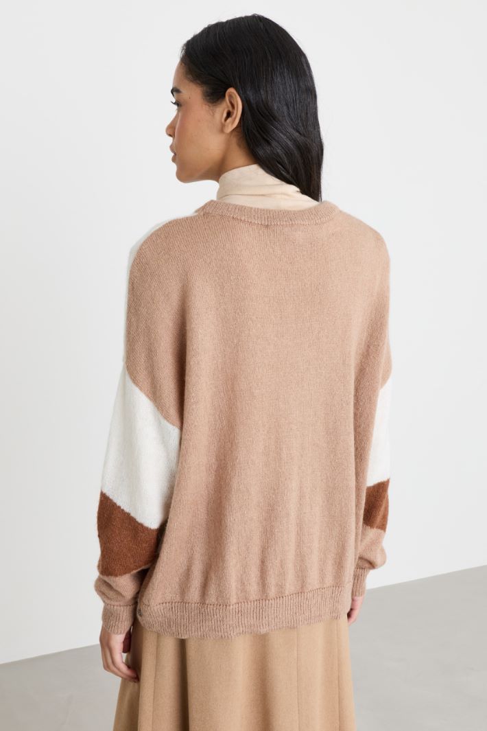 Intarsia jacquard jumper - CAMEL - Intrend - 4