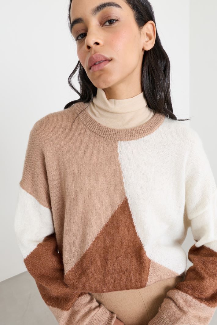 Pull en jacquard intarsia - CHAMEAU - Intrend - 3