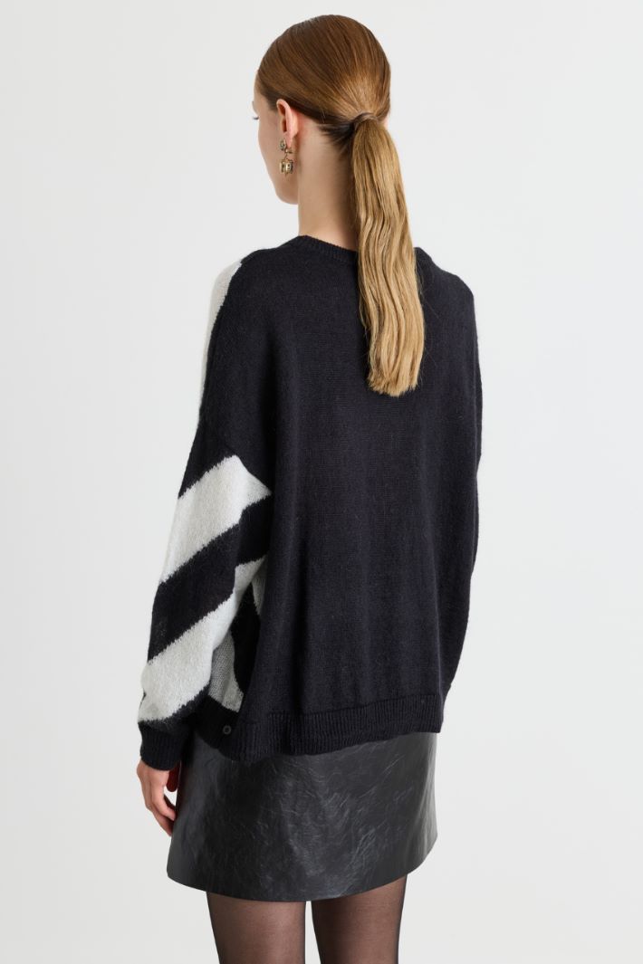 Jacquard-Intarsienpullover - SCHWARZ WEISS - Intrend - 4