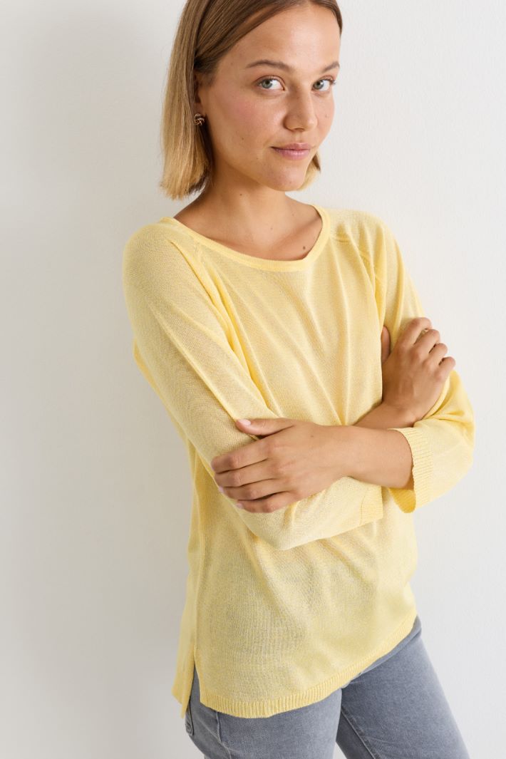 Maglia con manica raglan - GIALLO - Intrend - 3