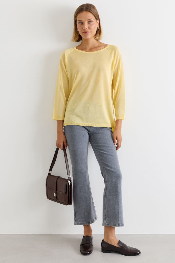 Maglia con manica raglan - GIALLO - Intrend