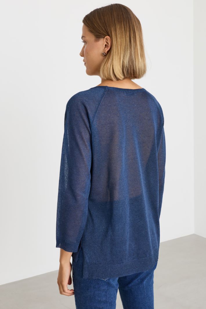 Maglia con manica raglan - BLU - Intrend - 4