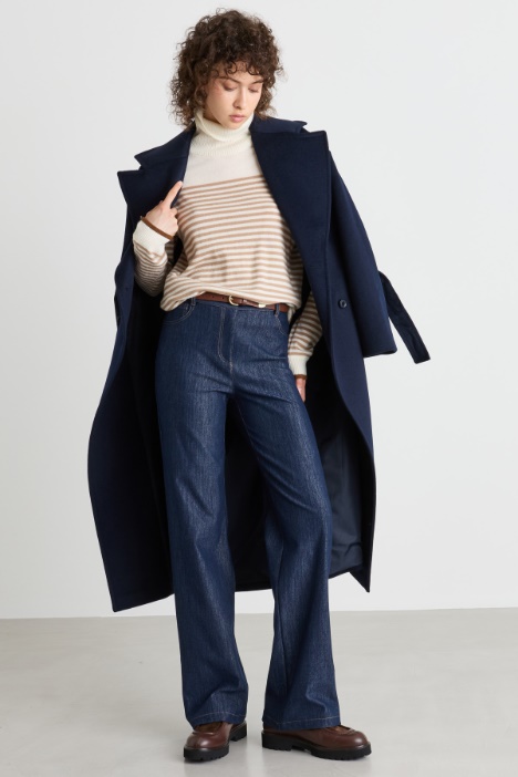 Rollkragenpullover mit Kontrastdetails - Intrend